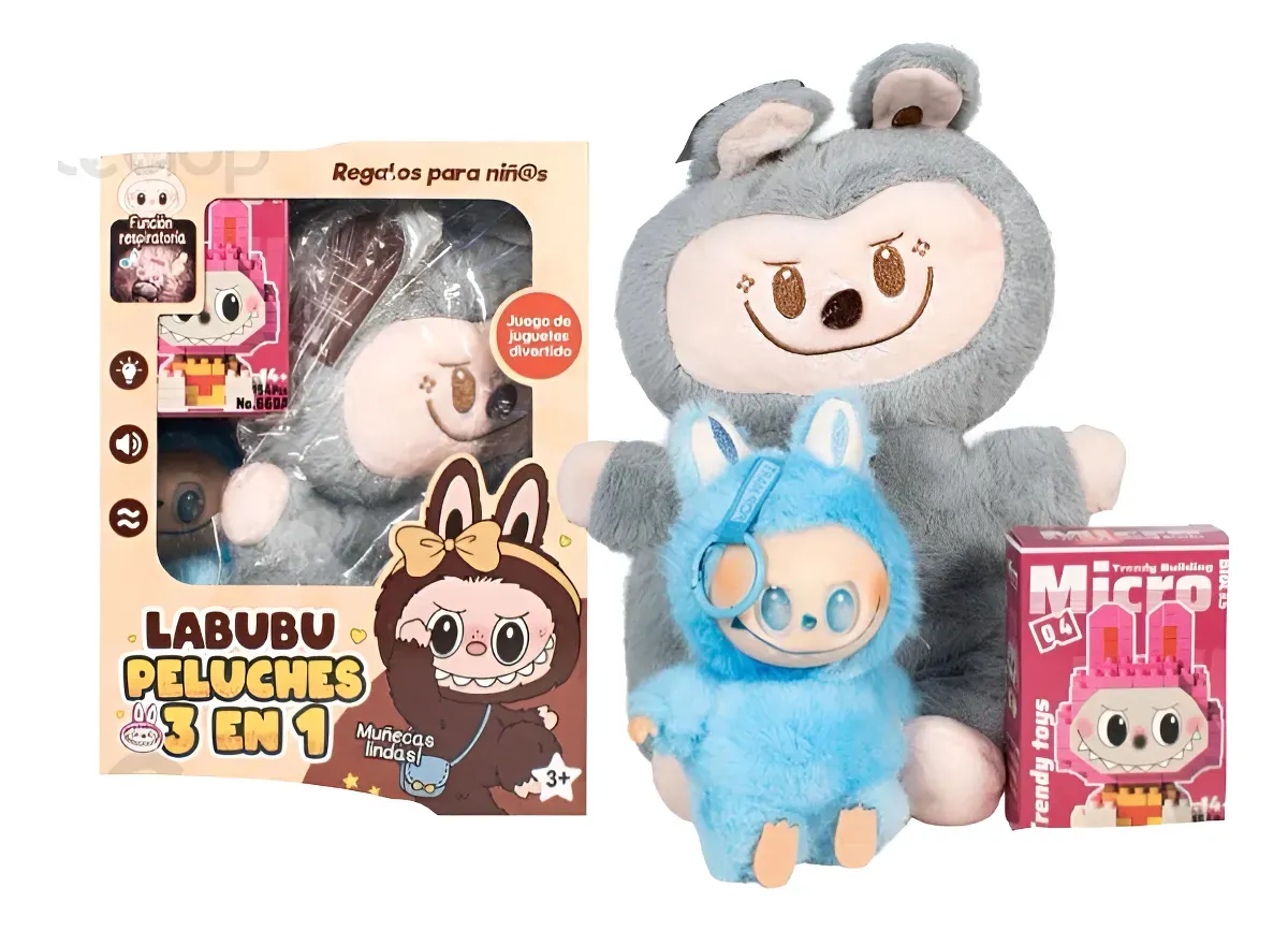 Peluche Labubu 3 En 1 Lego Llavero Niños